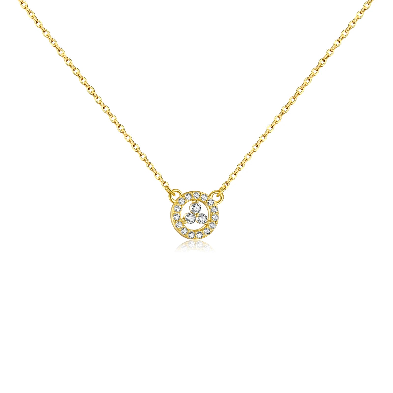 Collier fin doré avec un pendentif circulaire très discret