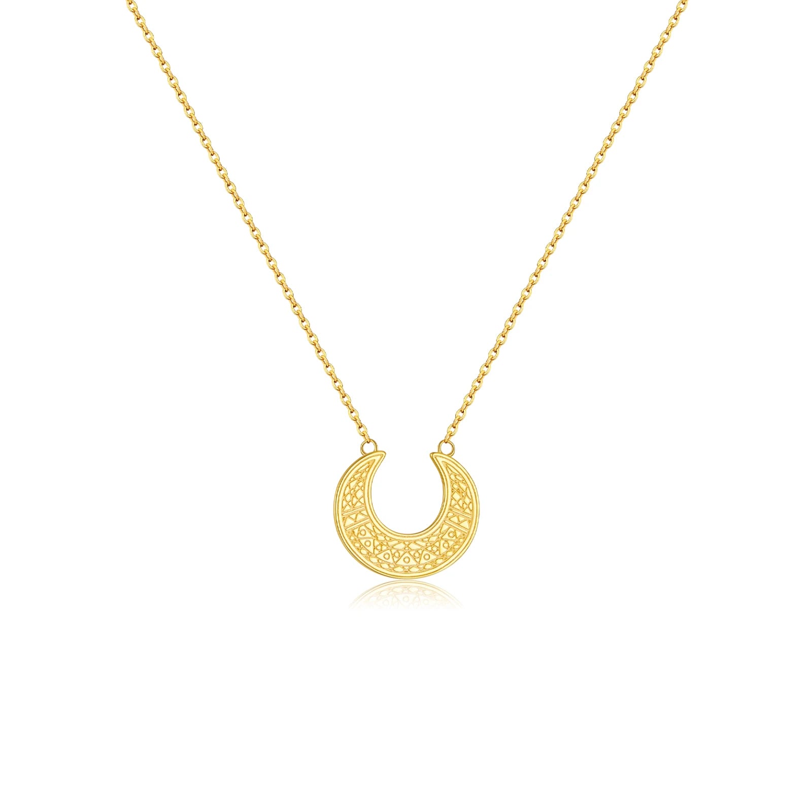 Collier fin avec pendentif en forme de croissant de lune