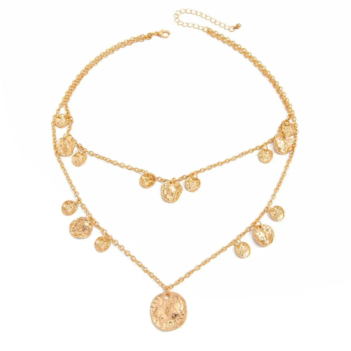 Collier multi rangs avec pendentif en forme de médaille