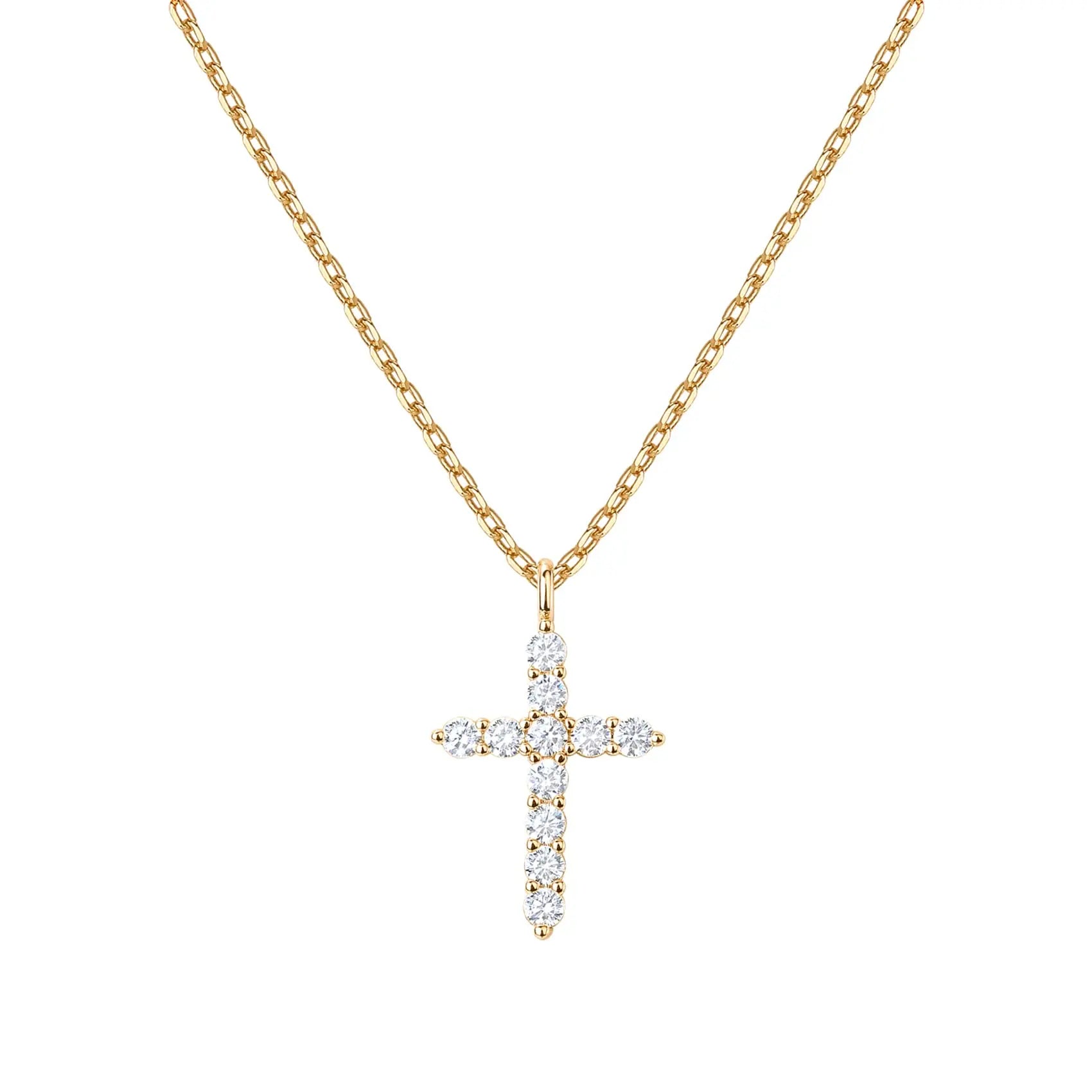 Collier en croix pour femme avec un pendentif blanc