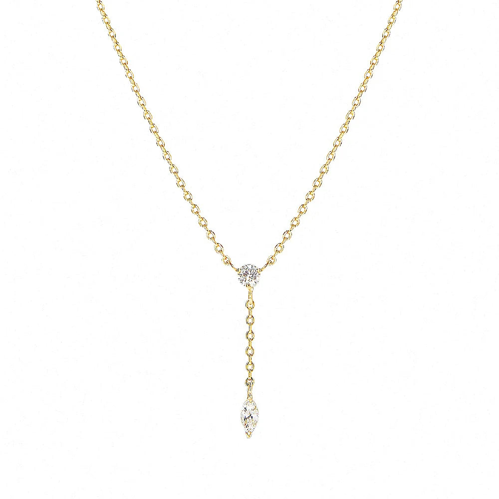 Collier en y doré et très fin 