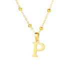 Collier lettre avec un pendentif simple et doré 
