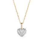 Collier cœur avec une chaîne dorée et un cœur argenté 