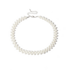 Collier ras de cou blanc et épais 