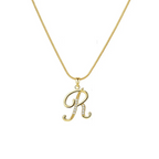 Collier lettre avec pendentif en forme de lettre en italique 