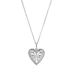 Collier cœur gris avec fine chaîne