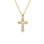 Collier en croix pour femme avec pendentif épais en forme de croix 