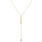 Collier minimaliste en Y avec des petites boules blanches 