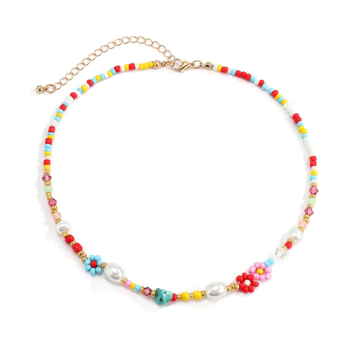 Collier fleur avec plusieurs couleurs et de taille très petite