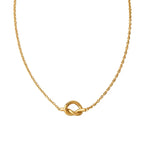 Collier noeud discret de couleur dorée 