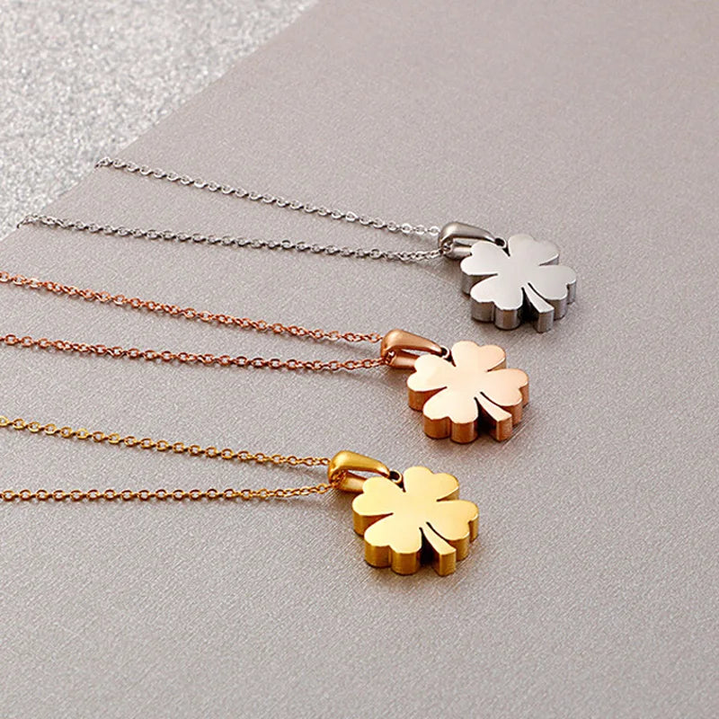 Collier acier inoxydable femme | modèle #TREFLE