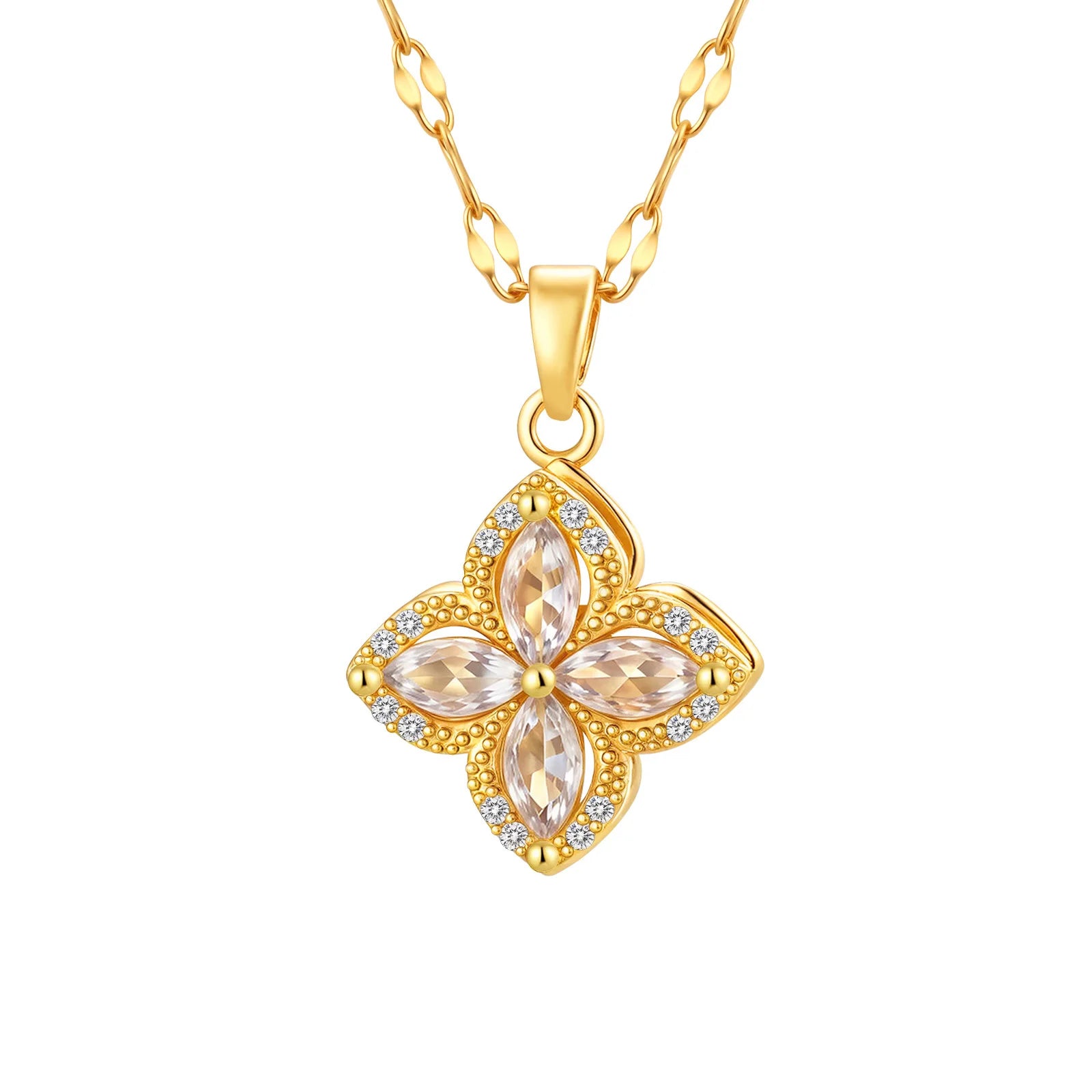 Collier fleur avec un design très lumineux et élégant 