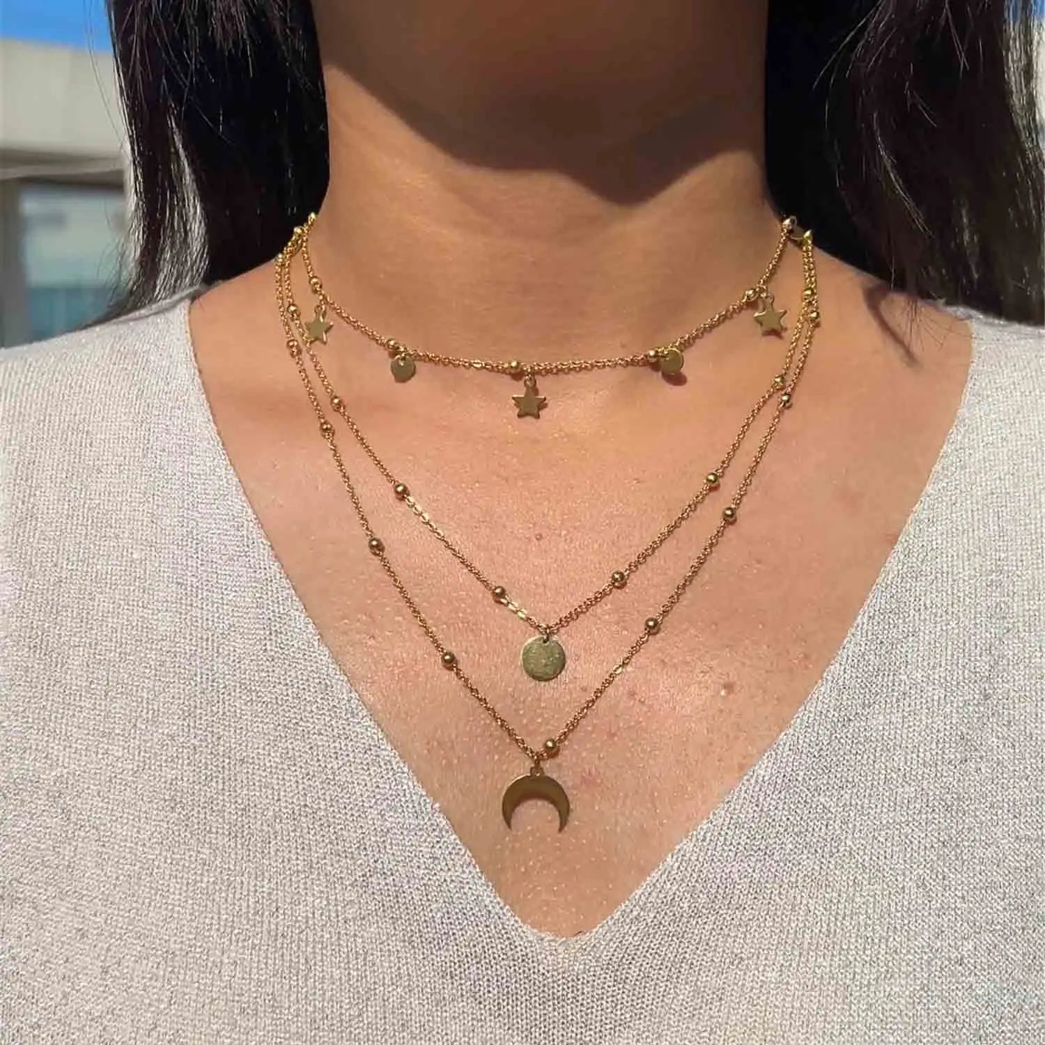 Collier multi rang | modèle #MOON