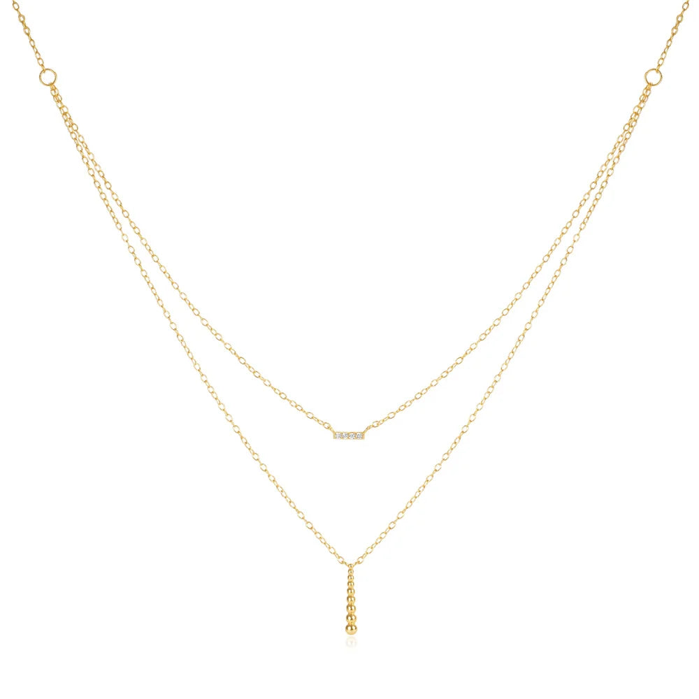 Collier multi rangs doré et très fin 