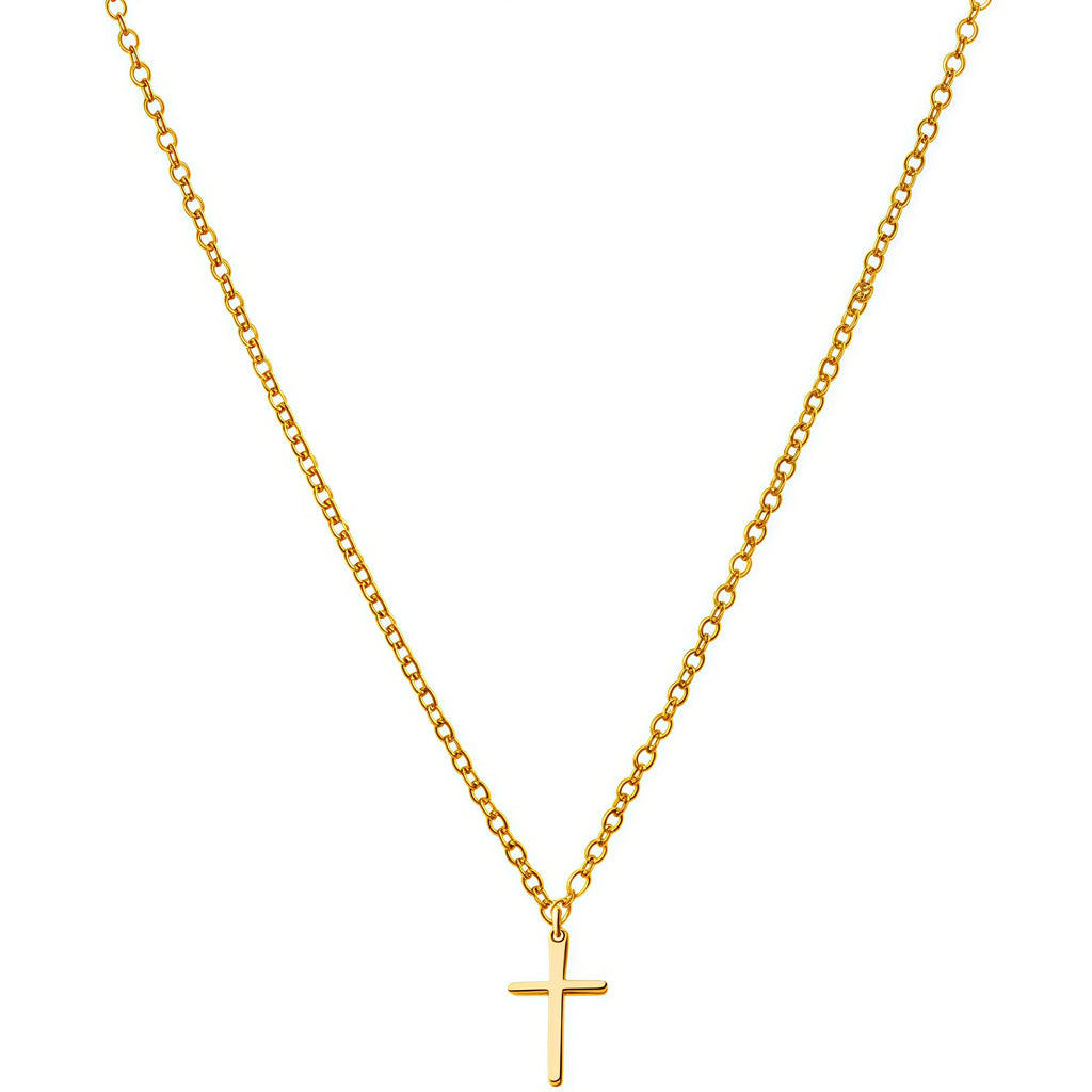 Collier de croix très fin et doré 