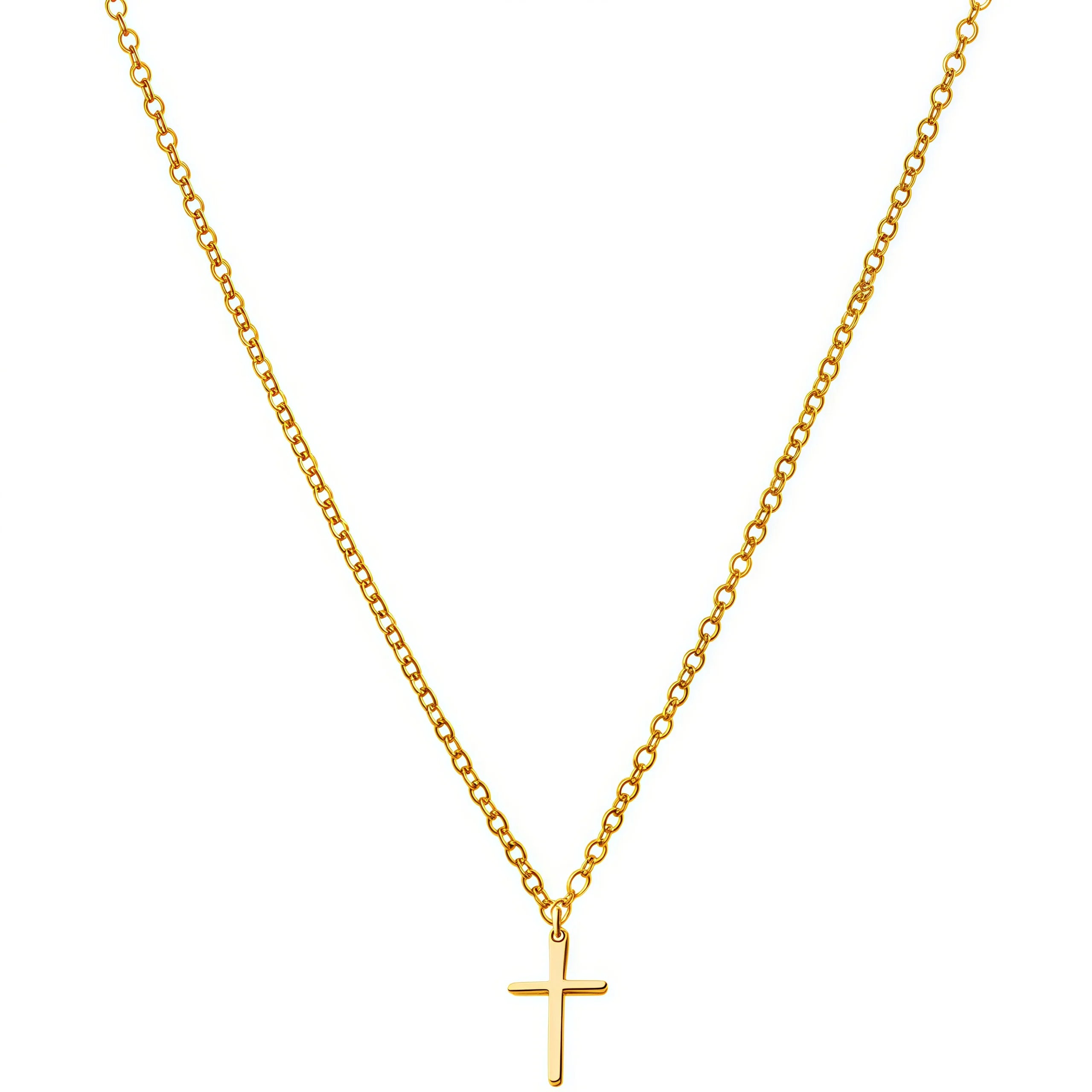 Collier de croix très fin et doré 