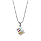 Collier vintage avec pendentif en forme de dé 