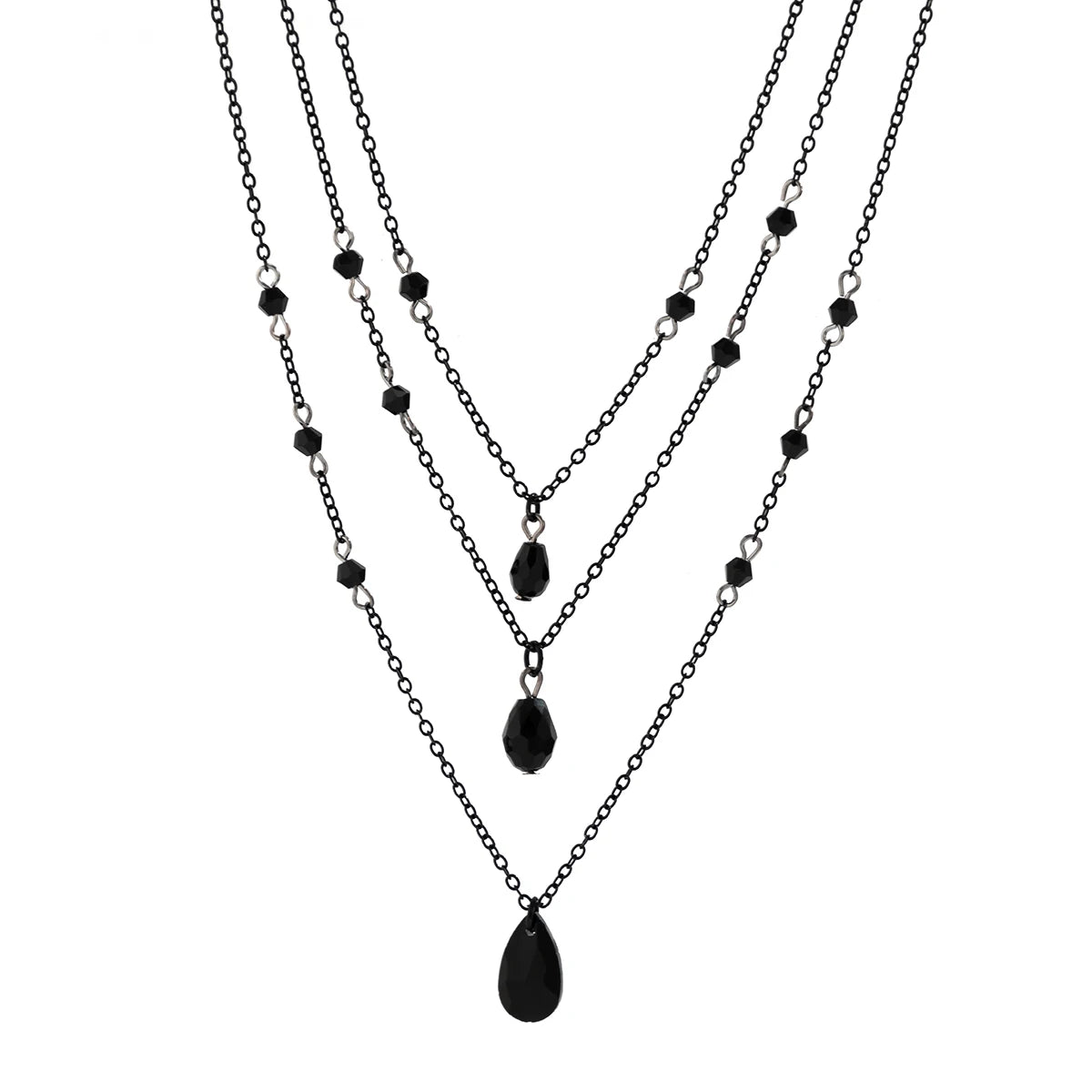 Collier multi rang de couleur noire 