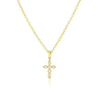 Collier en croix doré et fin 