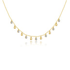 Collier ras de cou avec pendentifs en forme de fines gouttes 