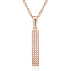 Collier rose avec pendentif rectangulaire épais 