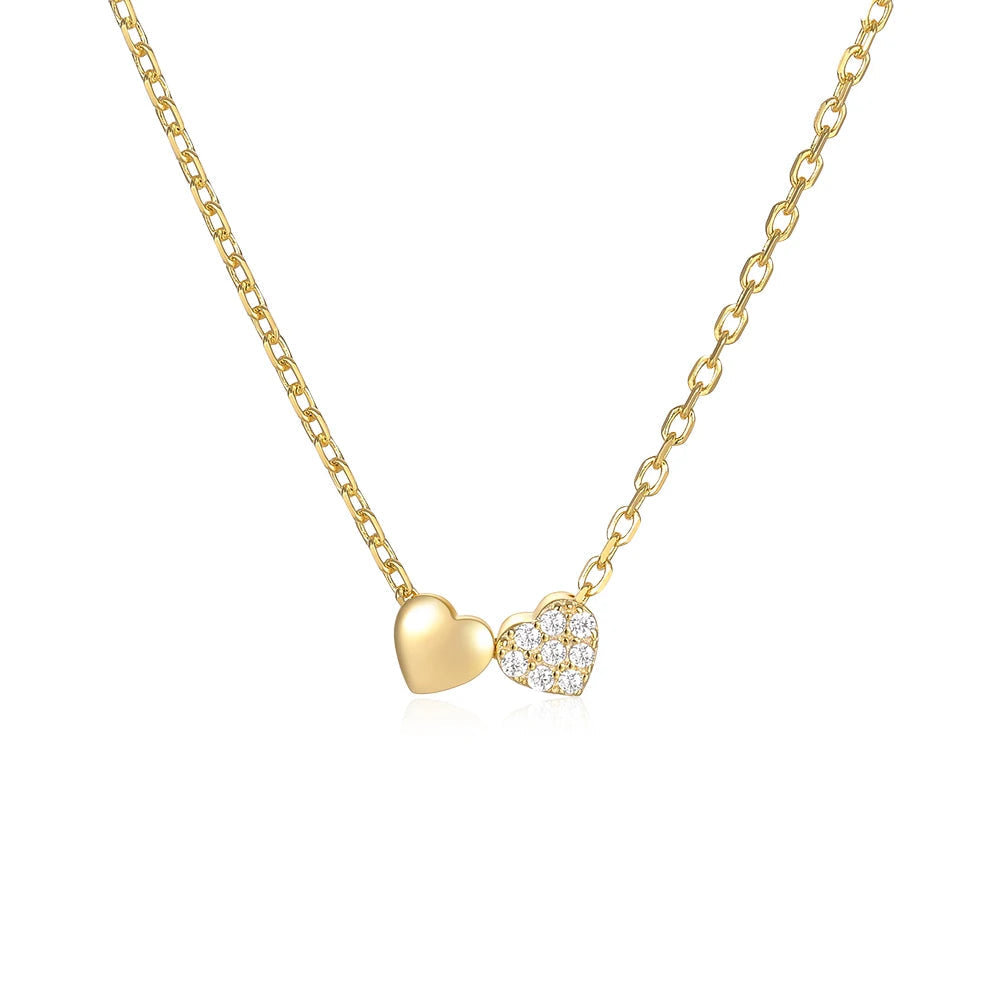 Collier cœur avec deux petits pendentifs en forme de cœur 