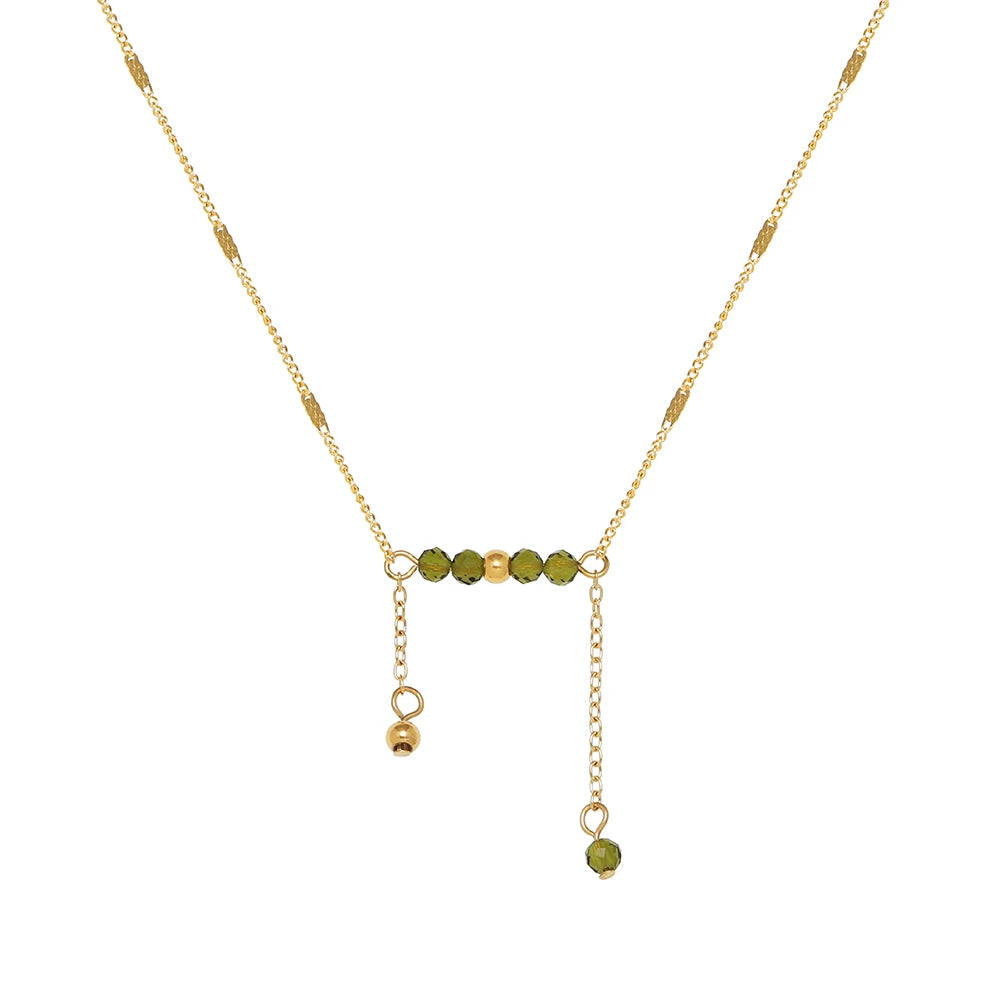Collier vert avec pendentif de couleur verte kaki 