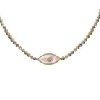 Collier œil avec pendentif rose clair 