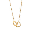 Collier cœur avec pendentif de deux cœurs emmêlés 