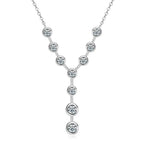 Collier en y avec une chaîne de motifs circulaires épais 