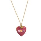 Collier cœur avec une chaîne fine et un pendentif rouge intense 