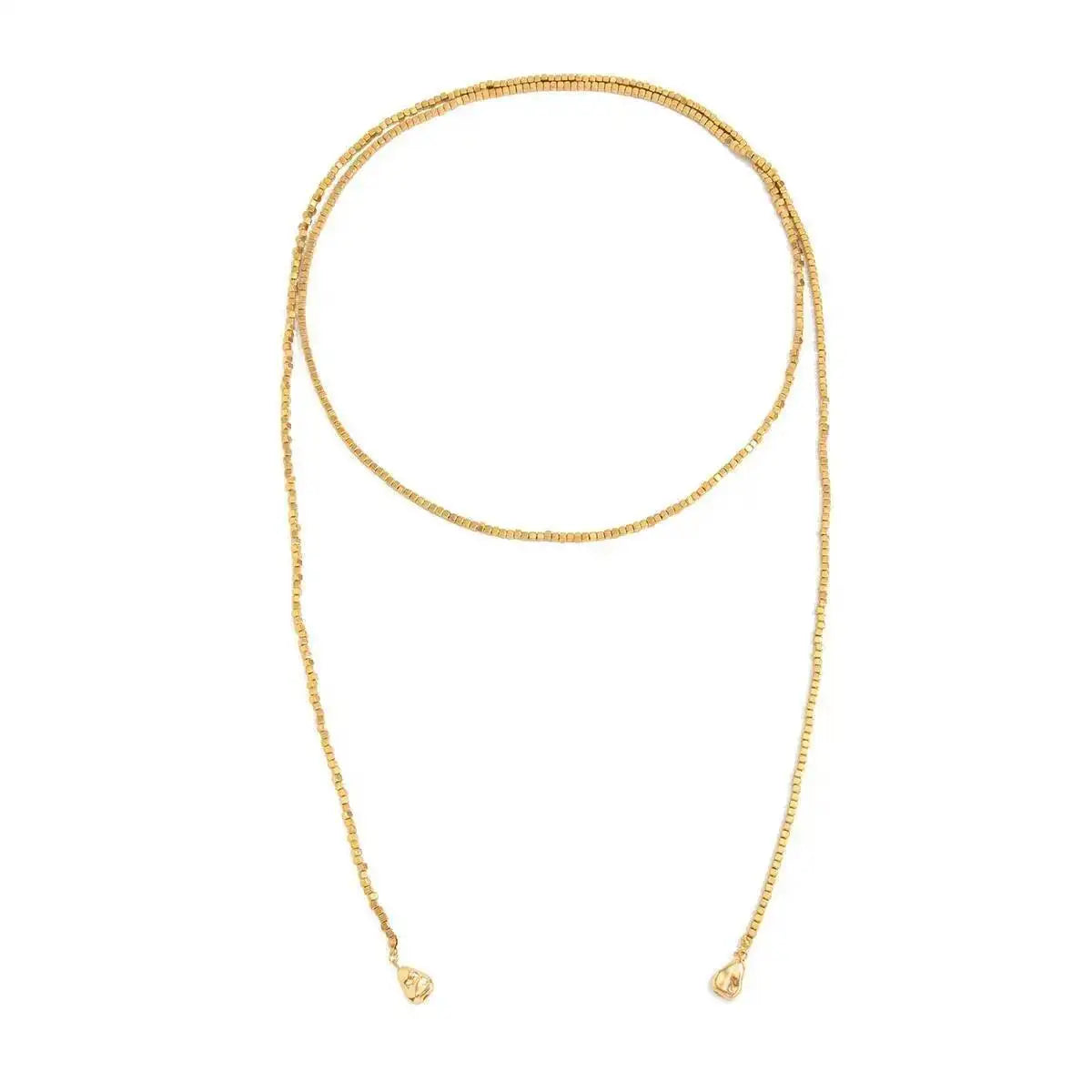 Collier vintage doré en forme de sautoir