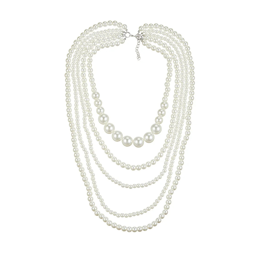 Collier multi rangs très long avec de nombreux rangs 