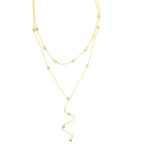Collier en y avec une chaîne très fine et avec deux rangs