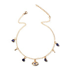 Collier œil stylé fantaisie et doré 