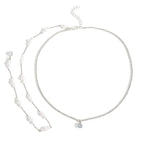 Collier de dos très élégant de couleur argentée et blanche