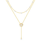 Collier fleur en forme de collier en y 