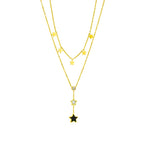 Collier acier inoxydable avec un pendentif en forme d’étoile noire 