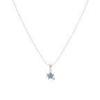 Collier bleu avec une chaîne argentée et un pendentif étoile bleu 