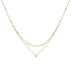 Collier acier inoxydable à deux rangs 
