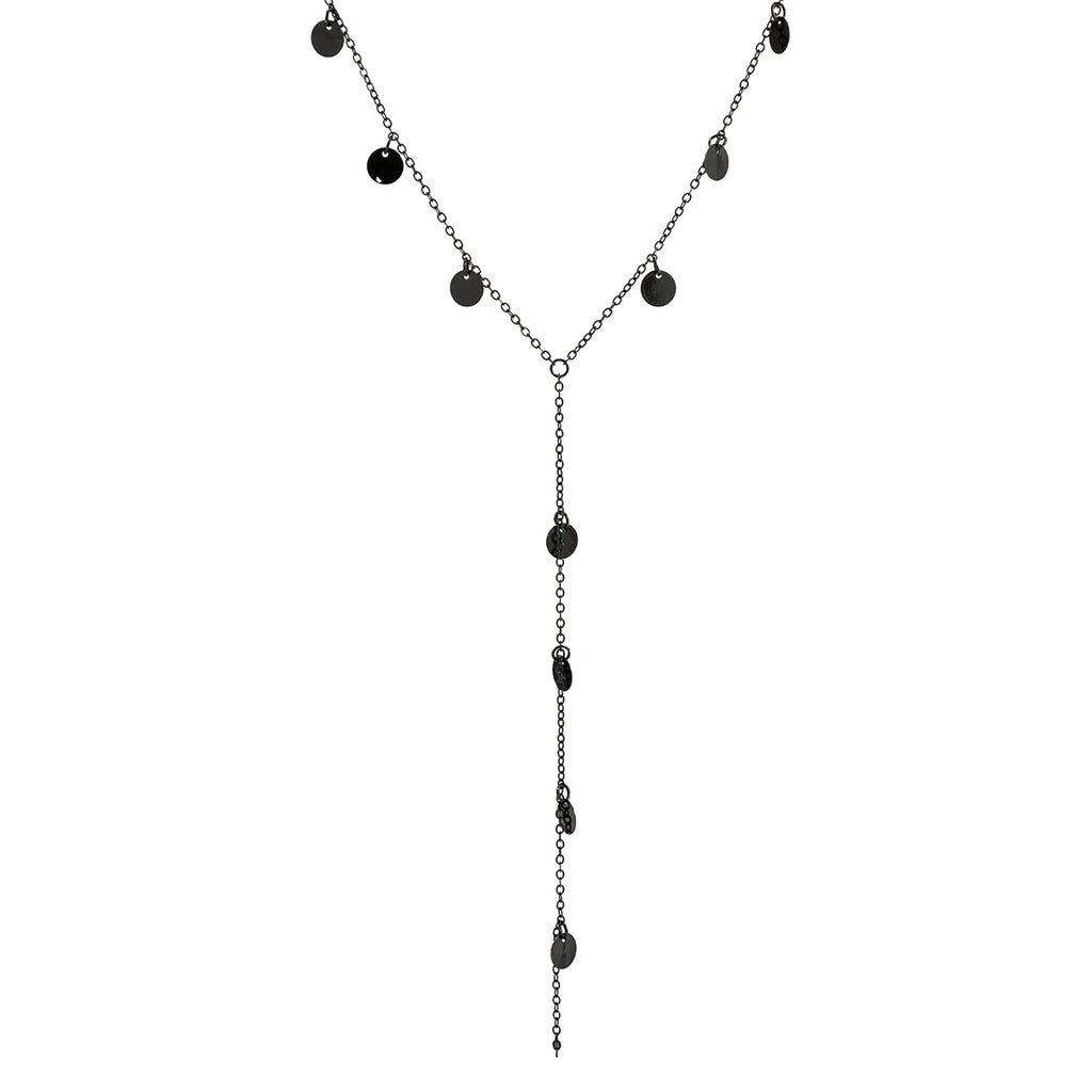 Collier noir en y et très élégant 