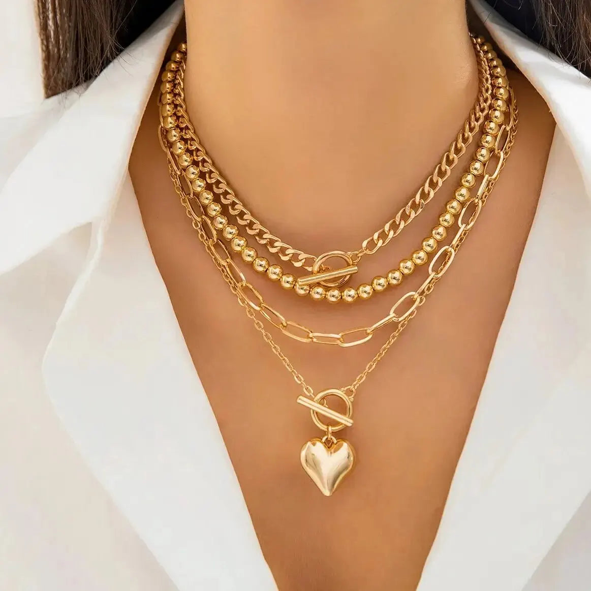 Collier multi rang | modèle #EXMEAN