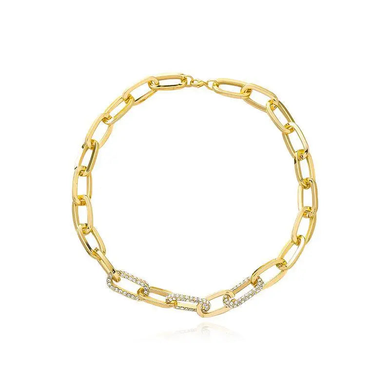 Collier acier inoxydable très épais de couleur dorée 