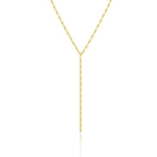 Collier en y de couleur dorée avec une touche très élégante et raffinée 