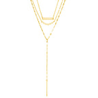 Collier en y élégant et doré avec plusieurs rangs