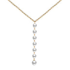 Collier blanc avec pendentif en chaîne de boules blanches 