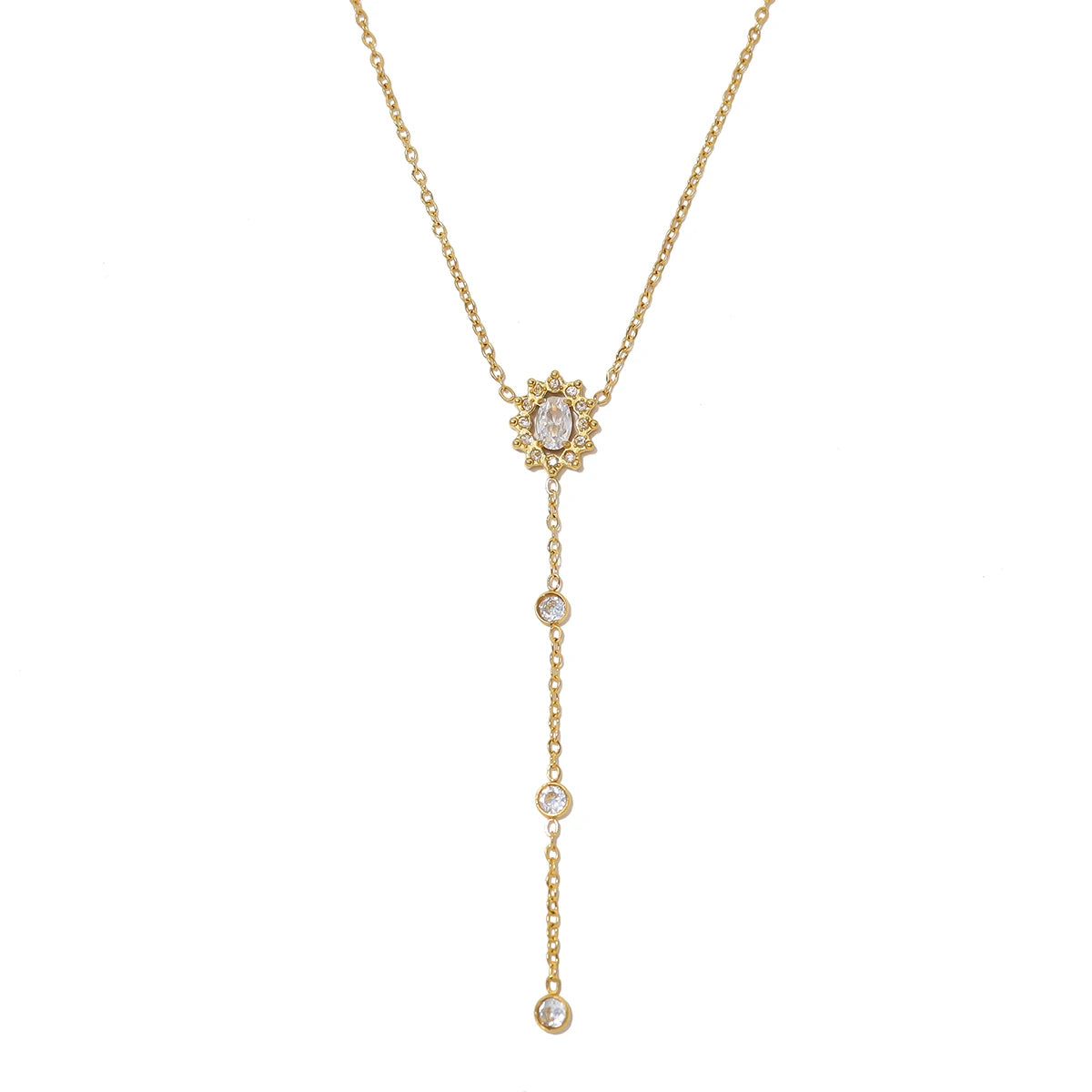Collier fleur avec une chaîne en y 