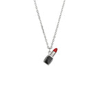 Collier fantaisie pour femme avec pendentif en forme de rouge à lèvres 