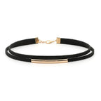 Collier ras de cou de couleur noire et beige 