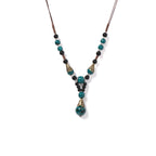 Collier vintage de couleur bleue foncée et noire 